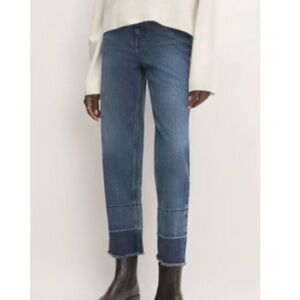 Everlane The Way High Jean distressed NEW straight leg 33 regular abyss